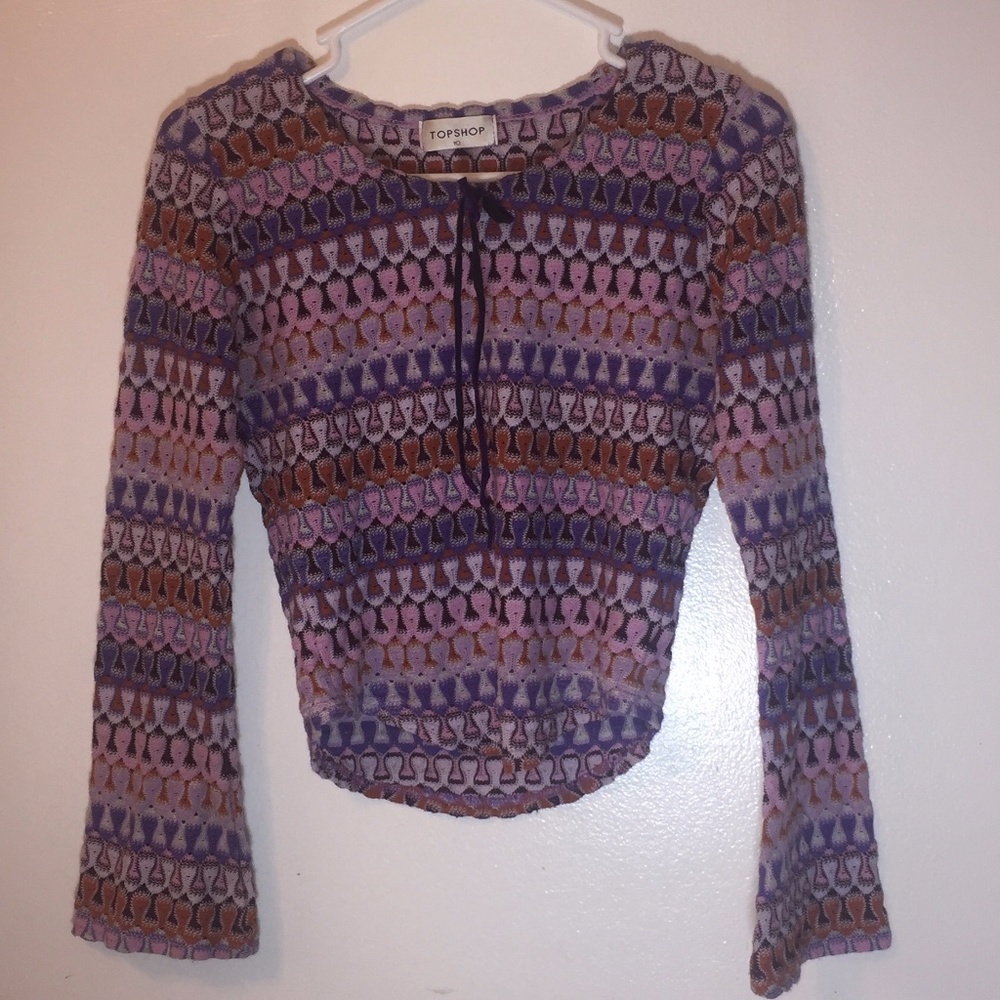 TopShop VINTAGE size 10 multi-colored Sweater